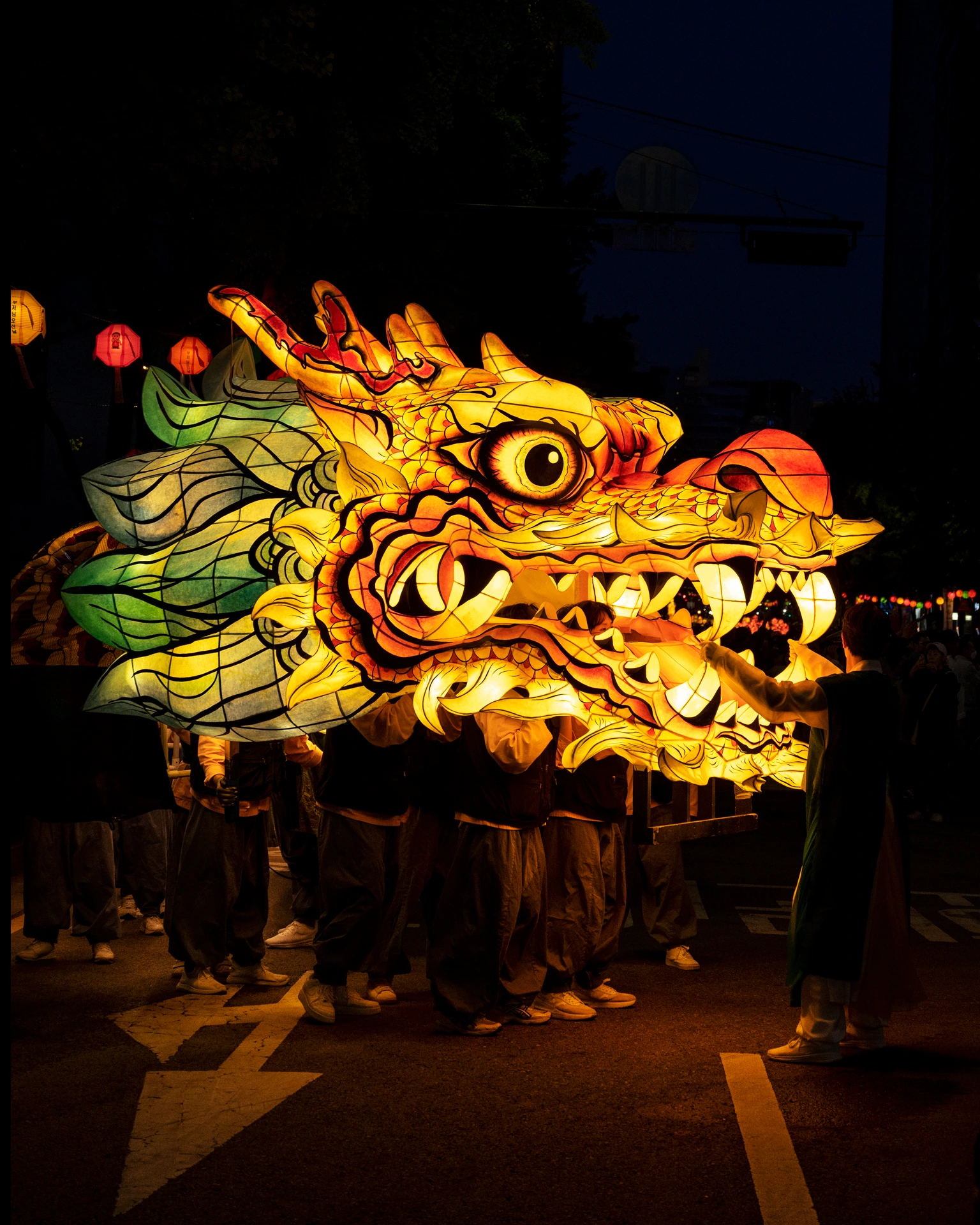 Yeondeungnori dragon at night